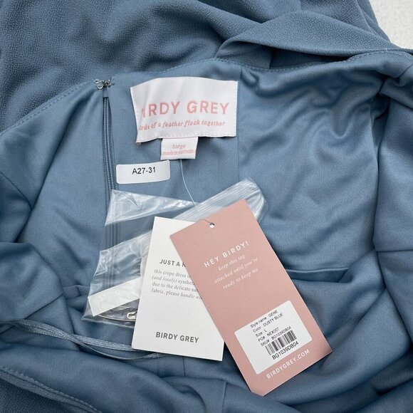 Birdy Grey Gene Dusty Blue Maxi Formal Bridesmaid Dress Large NWT - Picture 9 of 15